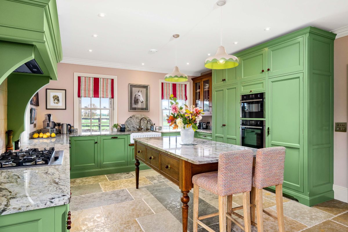 Green Oak Kitchen for a Country Home